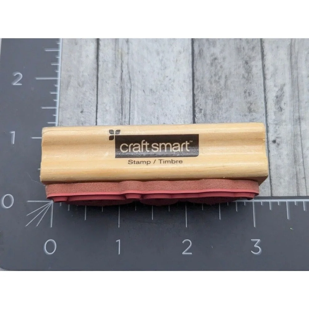 Craft Smart Row Jack-O-Lanterns Pumpkins Rubber Stamp Wood #i15